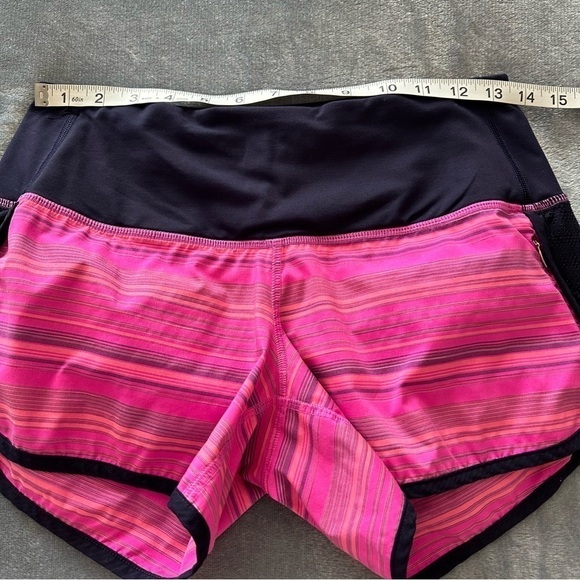 Lululemon Run Sun Sprinter Elevation Stripe Pow Pink Deep Indigo Short Size 4 - Picture 10 of 16